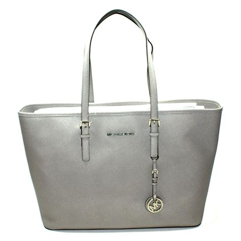 michael kors jet set medium tote pearl grey|michael kors handbags medium jetset.